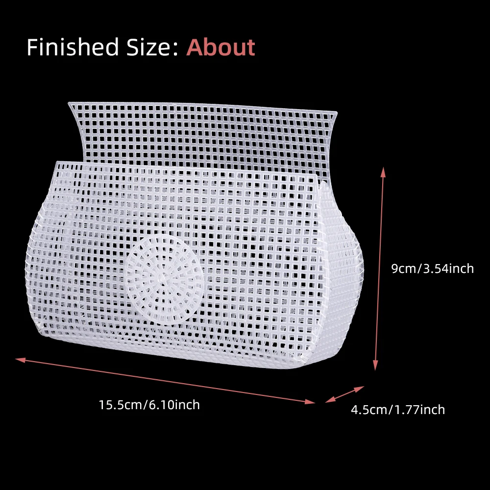 3Pcs Durable White Plastic Mesh Sheets, DIY Handmade Bags and Crafts, Liner Bag Material, Mini Wallet Making,Crochet Accessories view 3