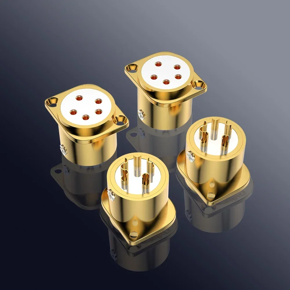 

Разъем для наушников Viborg из чистой меди, 5-полюсный разъем XLR, позолота 24 карата, поддерживает смещение Stax Pro, разъем для наушников, CF205G