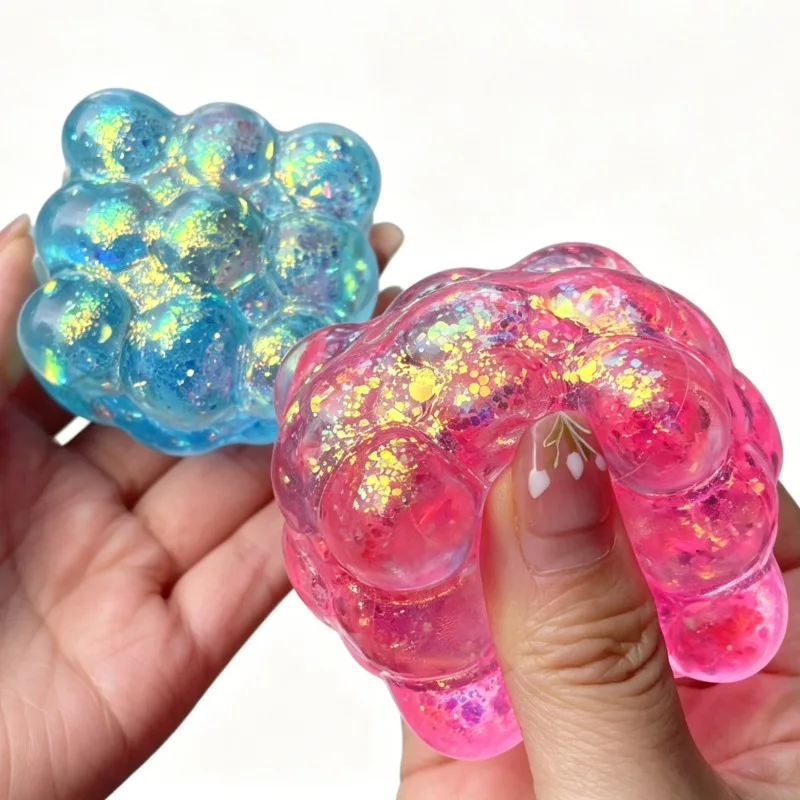 Glänzende Squishy-Würfel aus Maltose, Quetschspielzeug, Stressabbau-Spielzeug, farbige Dekompressionsgeschenke – Detail 8