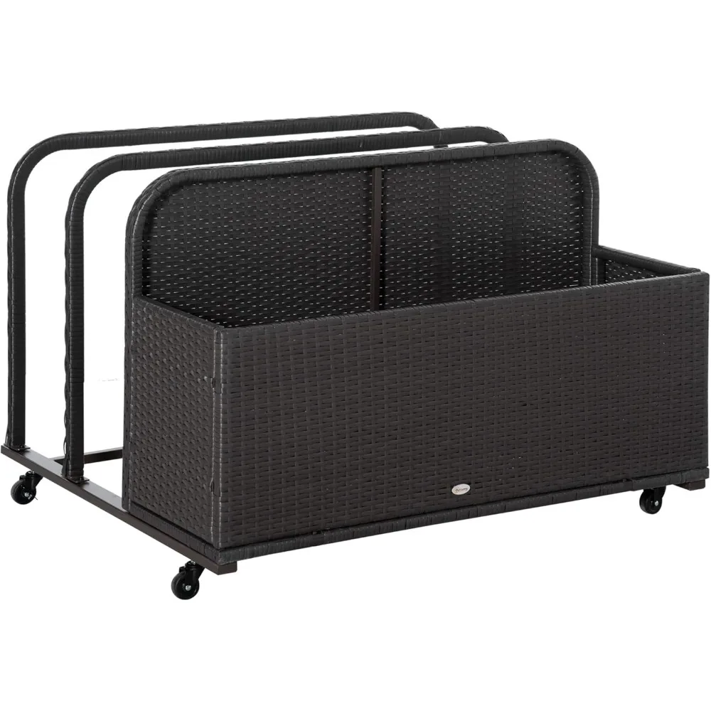 

Плетеная корзина для хранения поплавков в патио, корзина для открытого бассейна из полиэтилена из ротанга с вращающимися колесами для поплавков, лапши, спасательных жилетов, Bea