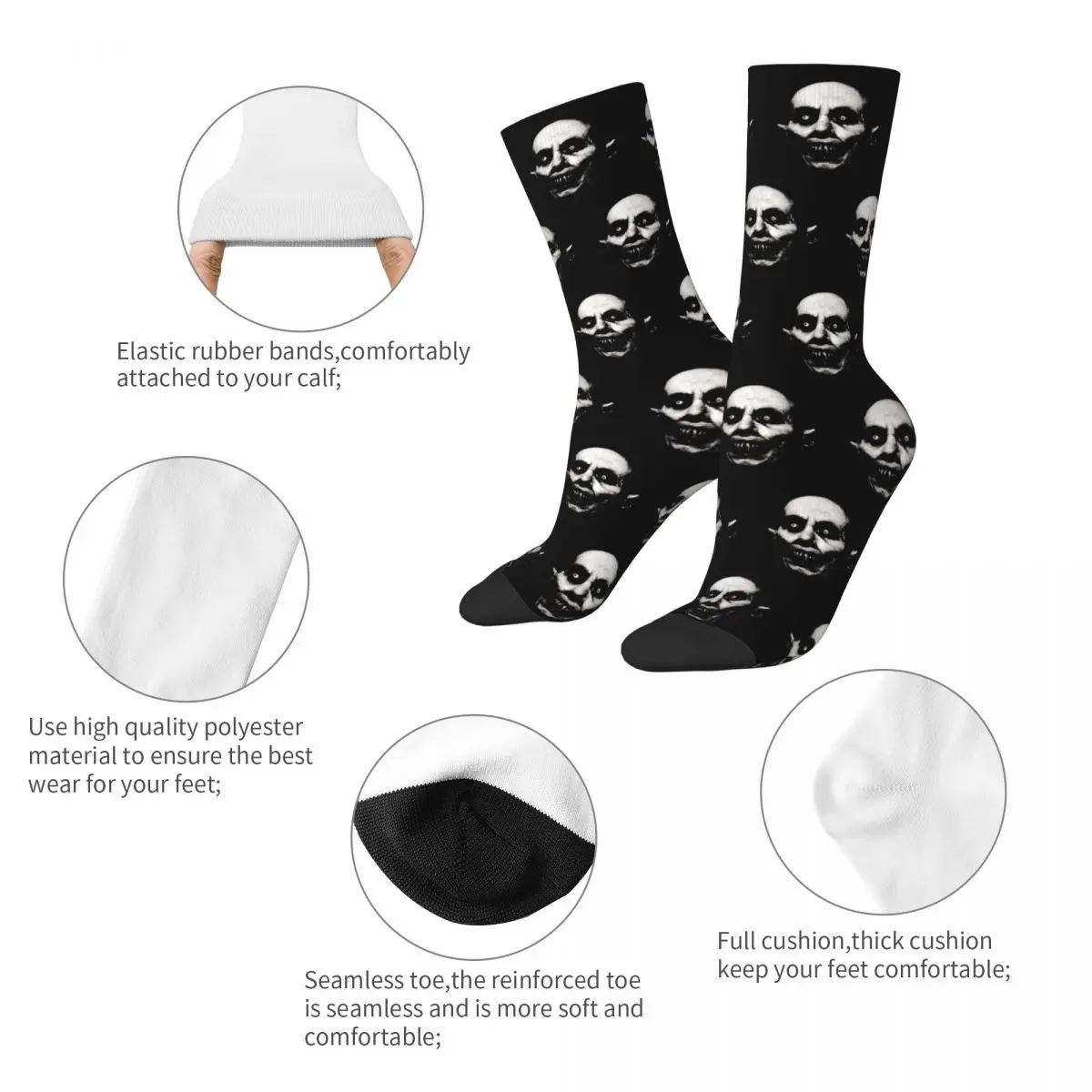 Nosferatu The Vampire Socks Men Women Halloween Gothic Horror Socks Novelty Spring Summer Autumn Winter Middle Tube Socks Gifts