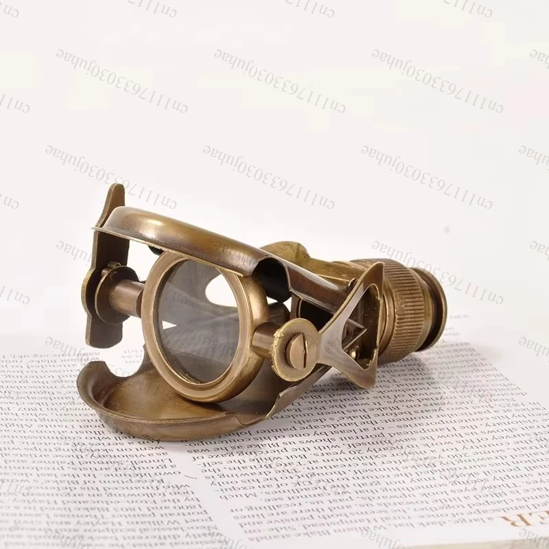 Vintage Brass Monocular Ornament Desktop Mini Telescope Brass Crafts Home Decoration