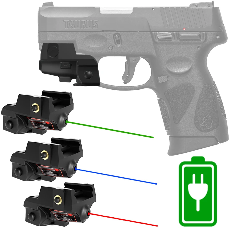 

g2c Taurus Subcompact USB Rechargeable Green Blue Laser Sight Self Defense Airsoft Pistola Glock 17 9mm Gun mira Laser Sight