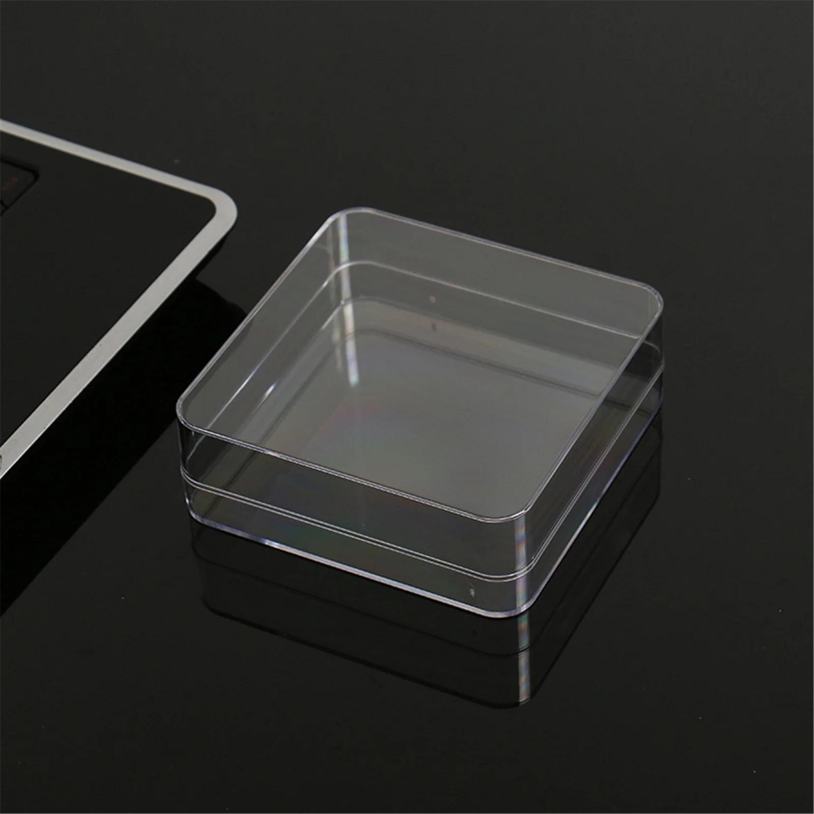 1pc High Quality Square Clear Food Grade Plastic Packaging Box Puff Storage Box Transparent Box Candy Earphone Earphone Box