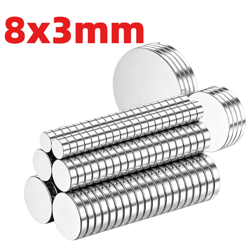 8x3mm Round Circular Magnet, Household Decor Accessory, Fridge Ornament, Bathroom, Office, Warehouse Classification