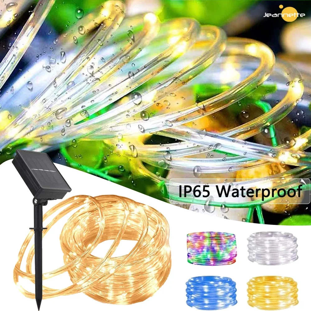 

Solar Led Lights Outdoor String Solar Powered Rope Strip Lights Waterproof Tube Rope Fairy Garland Light Strings 32m/22m/12m/7m