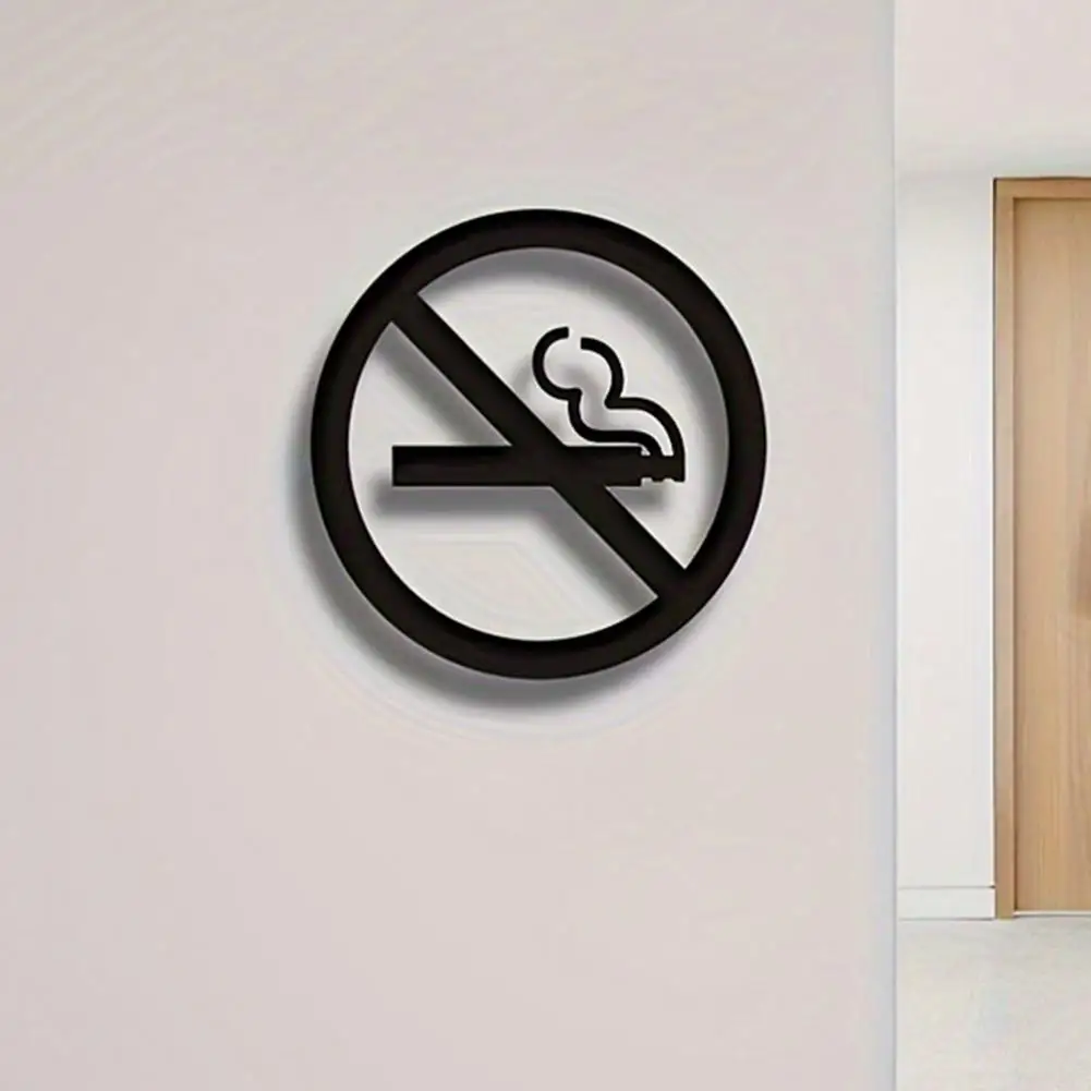 Smoke Ban Sign Business No Smoke Sign No Smoking Acrylic Sign for Business Office Restaurant Self-adhesive Smoke Ban for Public