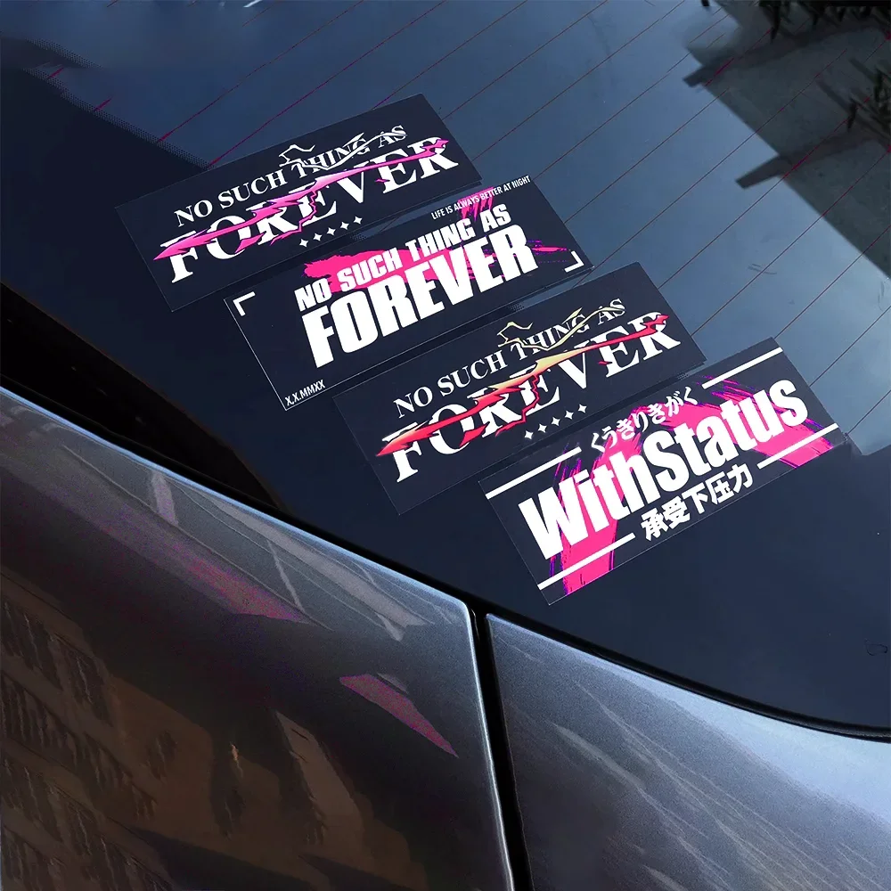 

Car Stickers Vinyl Tape for Jdm No Such Things As Forever with Status Motorbike Auto Triangle Window Body Applique Decals