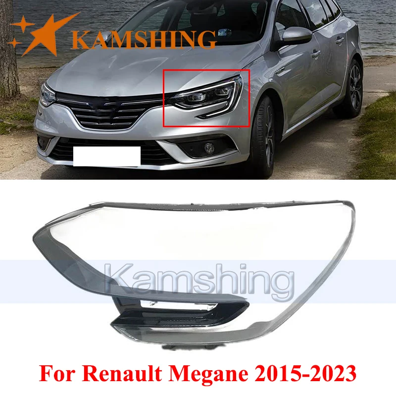 

CAPQX Front Bumper Headlight Cover For Renault Megane 2015-2023 Transparent Lampshade Headlamp Lens Mask Head Light Shell Glass
