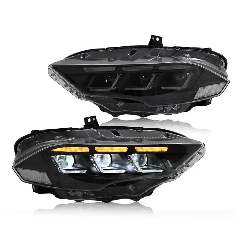 

New Design 12V 6000K 25W LED Headlamp for Mustang 2018-2022 with RGB DRL Front Automobile Lighting