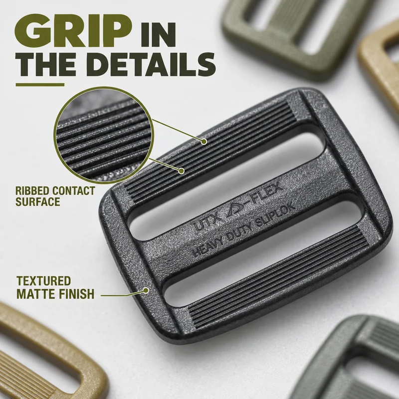 20Pcs UTX Heavy Duty Toothed Tri-Glide Buckles Reinforced Ladder Lock Sliders for DIY Backpack Straps