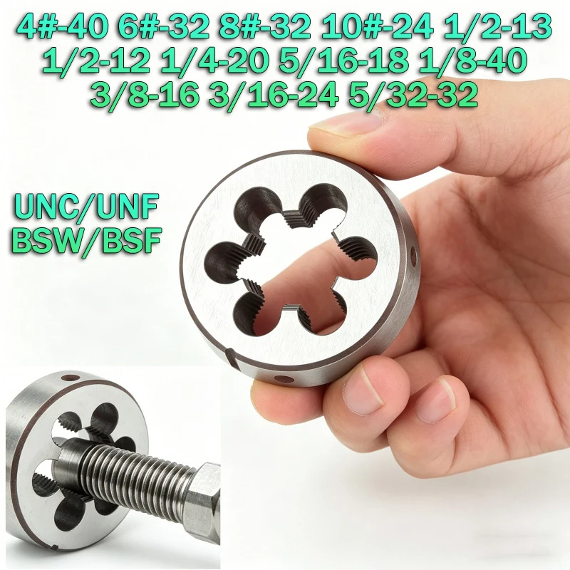 Moldes de Rosqueamento para Rosca Direita UNC/BSW 4 # -40 6 # -32 8 # -32 10 # Molde de Rosca -24 1/2-13 1/2-12 1/4-20 5/16-18 1/8-40 3/8-16 3/16-24 5/32-32