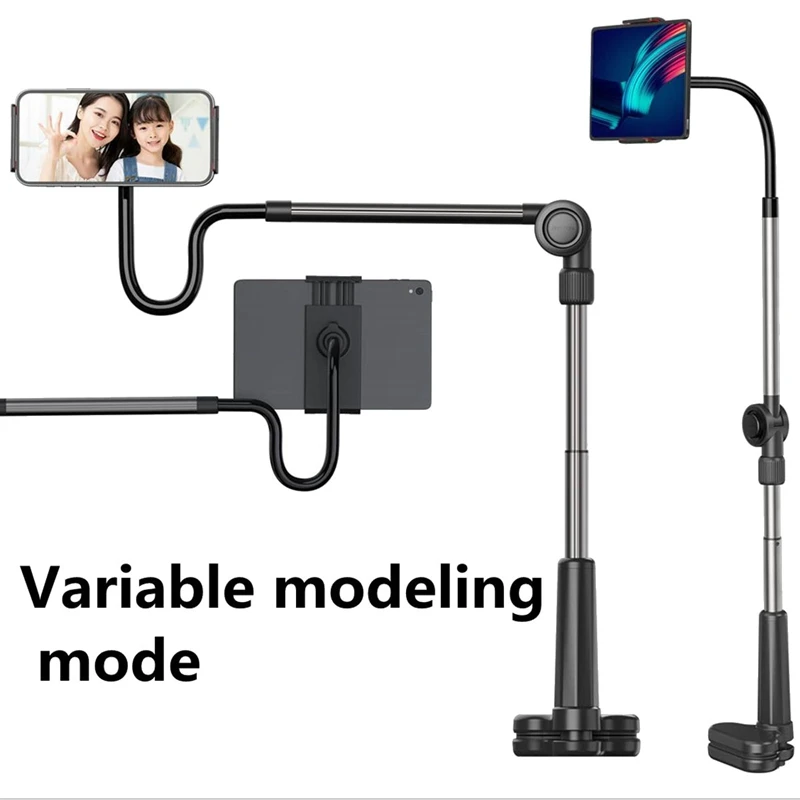 Phone Tablet Holder ,Gooseneck Stand Desk Mount,Long Arm Overhead Clip Clamp,Flexible Lazy Bracket For Smartphone