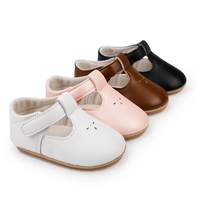 Tregren-Chaussures de princesse en caoutchouc PU pour bébé fille, souliers pour enfant, nouveau-né, premiers pas, 0 à 18 mois