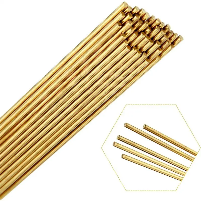 AT29-Brass Rods 40 Pcs 1.5 Mm Copper Alloy Solid For DIY Craft Drift Punches Handles Welding Brazing Rods Lathe