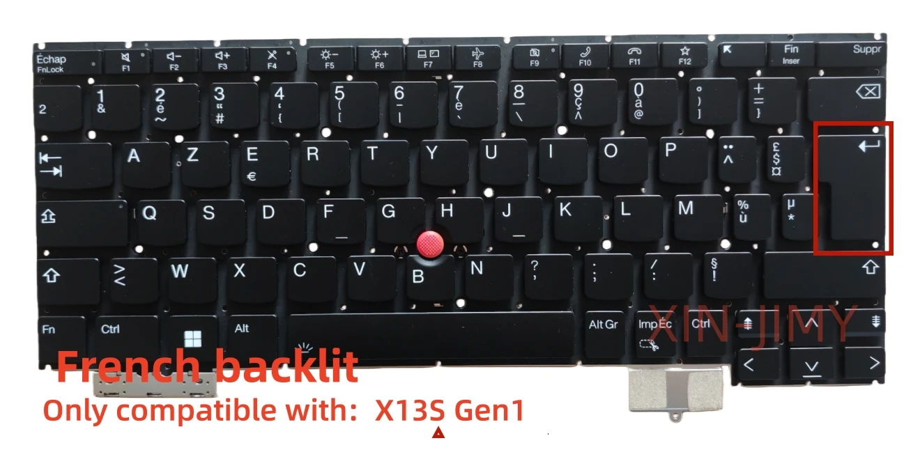 

Французская раскладка для Lenovo/IBM Thinkpad X13S Gen1 с подсветкой клавиатуры ноутбука