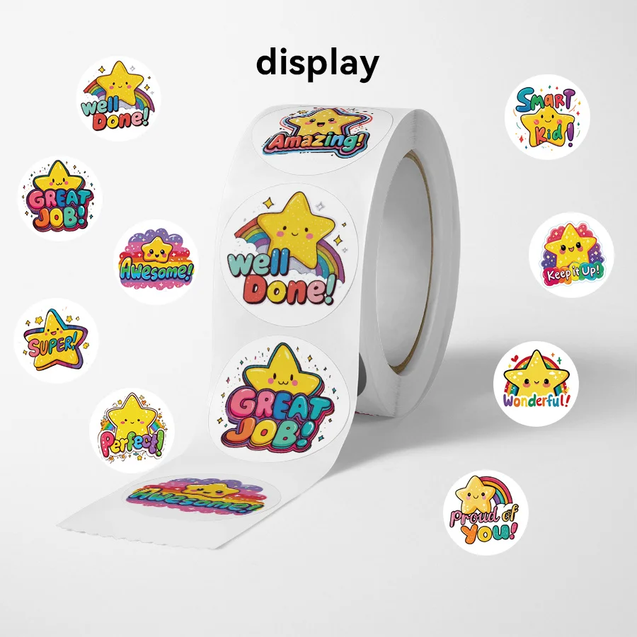 Star Motivation Stickers, Encouragement Stickers for Kids,Teacher Reward Stickers Roll Potty Training for School Classroom Home. view 2