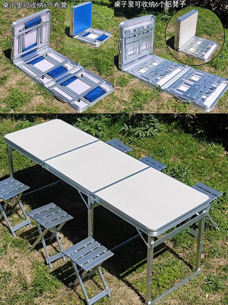 Outdoor Folding Table Aluminum Alloy And Chair Night Market Stall Ground Marketing Simple Portable Exhibition Table