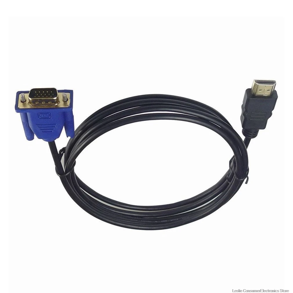 1M HDMI-compatible To VGA Cable HDMI-compatible Cable 1080P HD With Audio Adapter Cable HDMI-compatible  TO VGA Cable