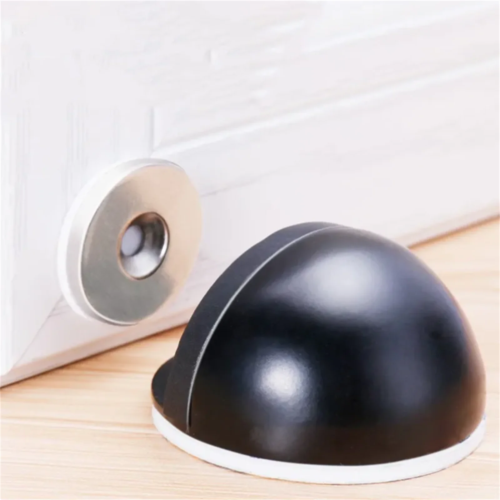 Magnet Door Stops Stainless Steel Door Holder Silver Magnetic Door Stopper Non-punch Doorstop Furniture Door Hardware