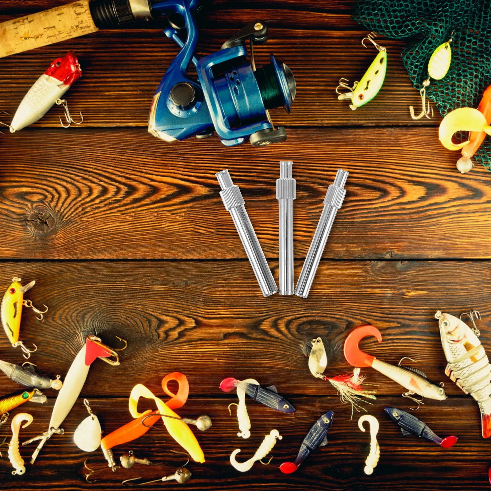 

3 PCS Fishing Rod Accessories Iron Connectors Repair Tubes for Broken Pole Sturdy Metal Connector Supplies Gear Building Kit