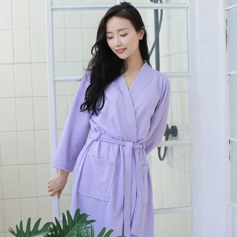 

Robes Women Couples Spring Summer Home Wear Sleepwear Loose Bathrobe Casual Lounge Fashion Knee-length Simple Solid Elegant New