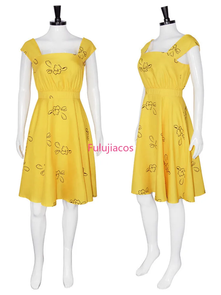 

Mia Cosplay Costume WomensHalloween Party Yellow Dress
