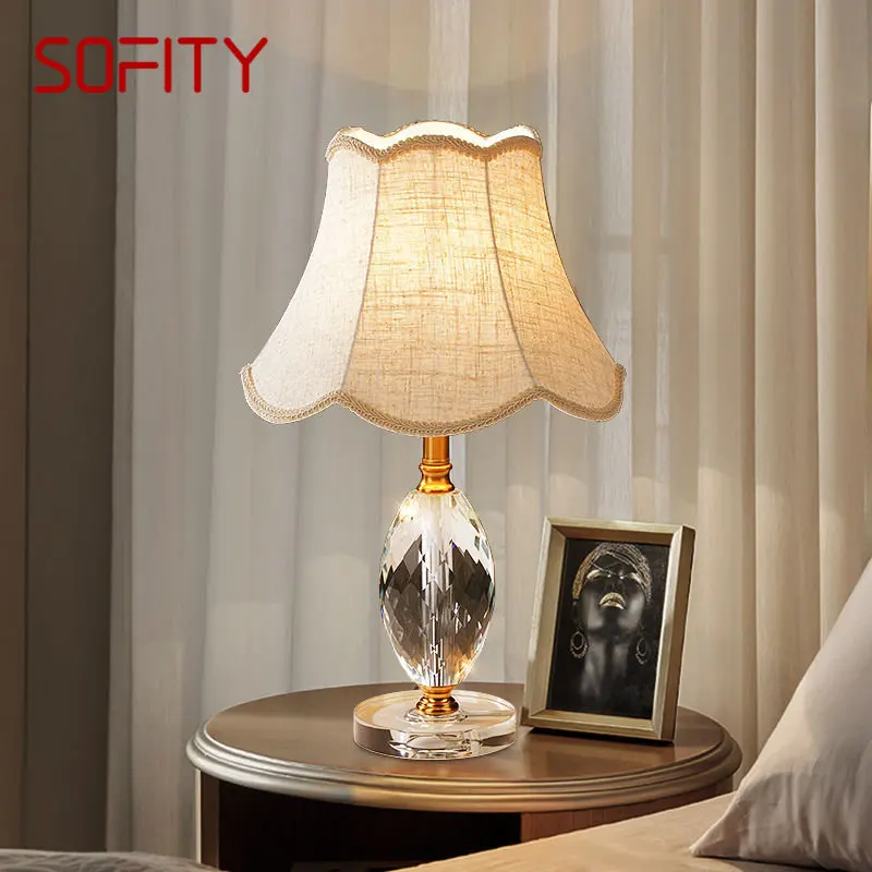 

SOFITY Modern Dimming Table Lamp LED Creative Crystal Desk Light With Remote Control for Home Living Room Bedroom Decor