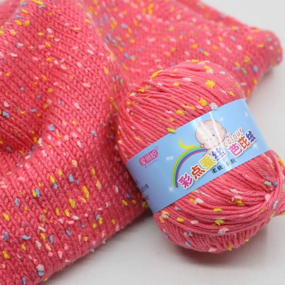 Practical 50g/Roll Wool Yarn Multicolor Soft Scarf Line Thick Baby Cotton Yarn Ball For Basket Carpets