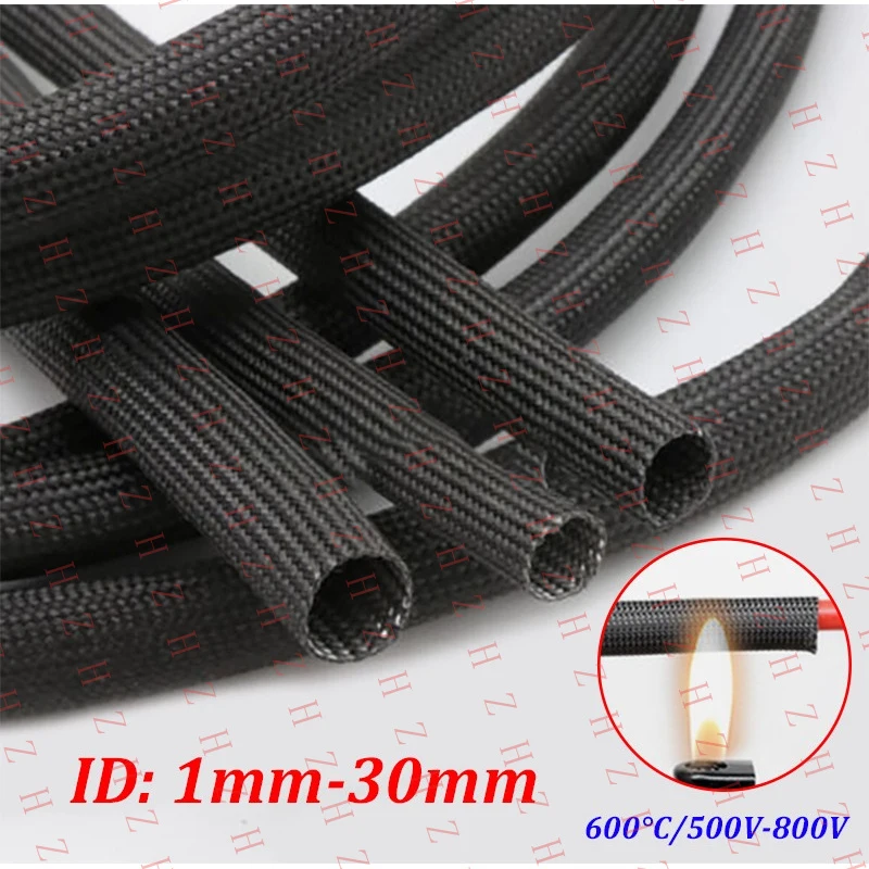 

U+ Черный 600 ° Стекловолоконная трубка (C-образная) для изоляции проводов и кабелей, внутренний диаметр 1-30 мм【Оптовые продажи, сообщите продавцам】