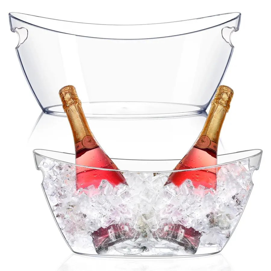

Buckets for Parties 5.5L 2pcs Ice Buckets, Clear Acrylic Champagne Bucket, Drinks Beverage Tub for Cocktail Bar, Wine, Beer, Sod