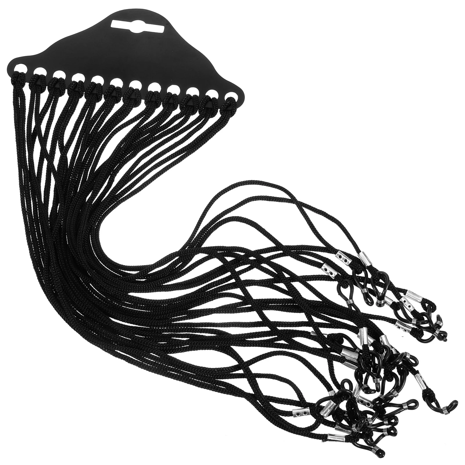 

12pcs Black Eyeglass Cord For Secure Fit Rubber Loops Easy Attachment Reading Sunglasses Prescription Eyewear String Safety