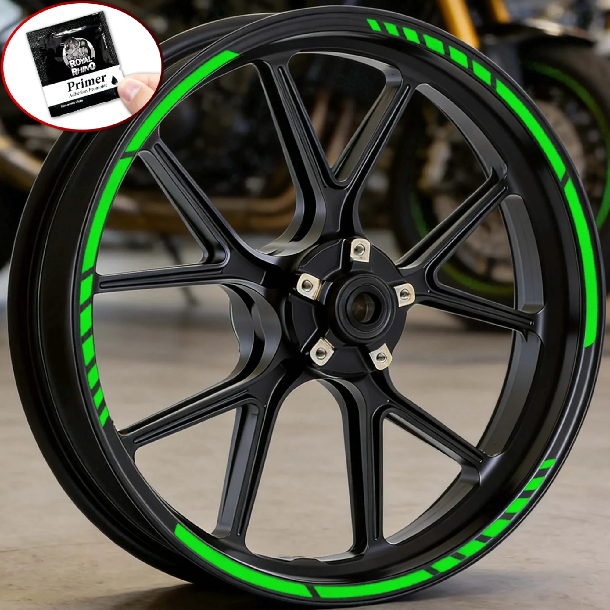 16PCS/1Set Racing Stripe voor 17-19inch Velgen Motorfiets Wiel Stickers Hub Vinyl Decals Waterdicht DIY Gemodificeerde Scooter decors