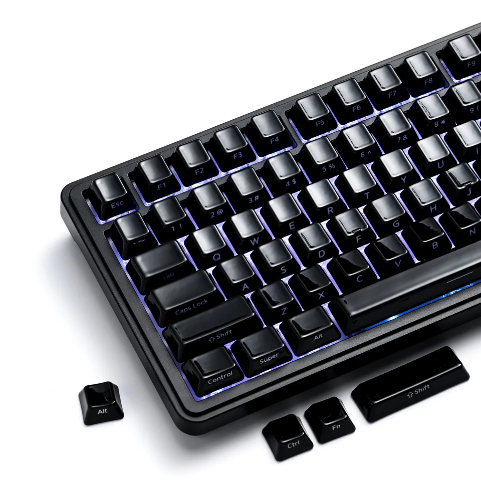 XVX Ceramic Keycaps Black Glossy Surface Cherry Side-Printed Shine