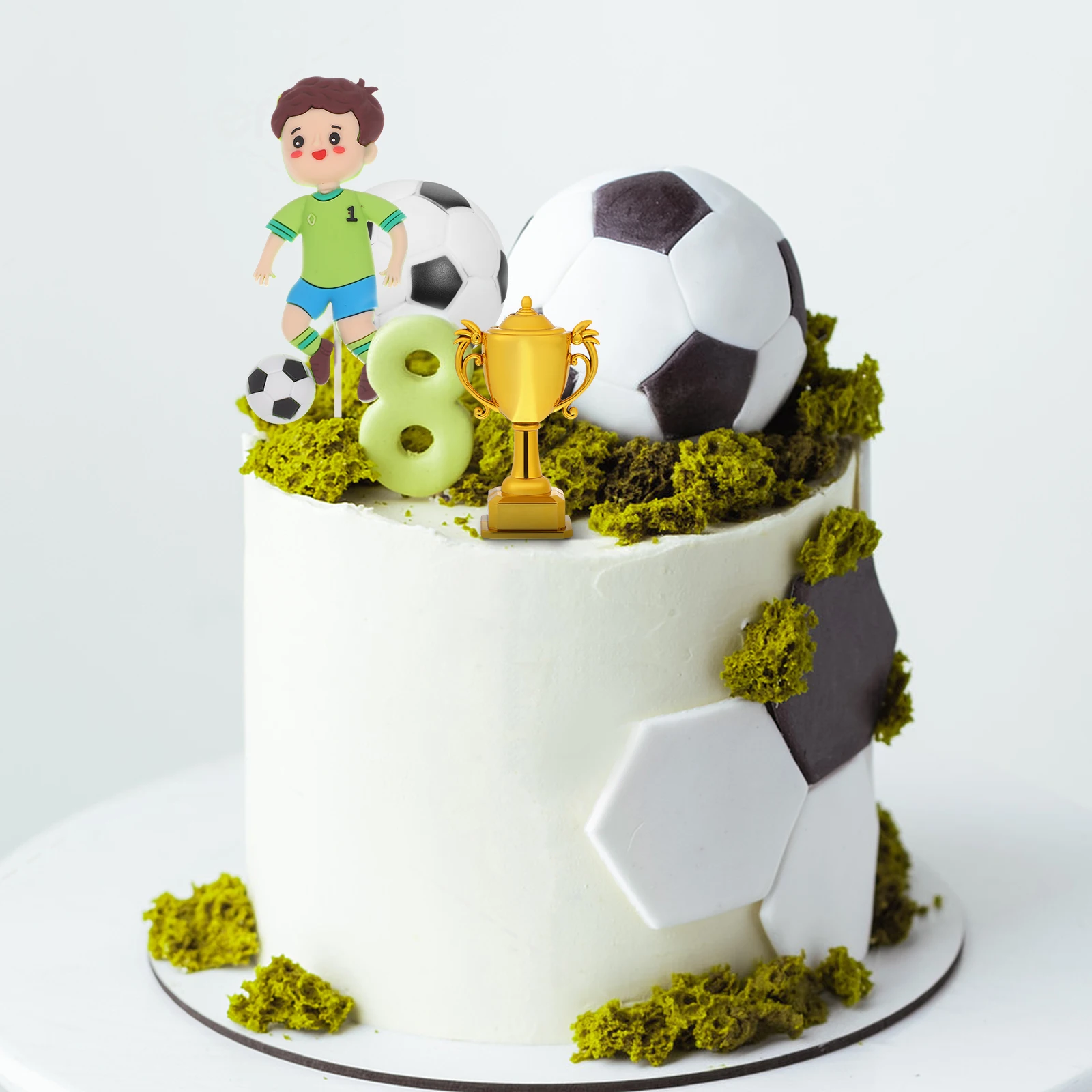 

Football Cake Toppers Soccer Ball Decorations Birthday Party Supplies Sports Theme Desktop Trophy Cake Decoration Fade Resistant