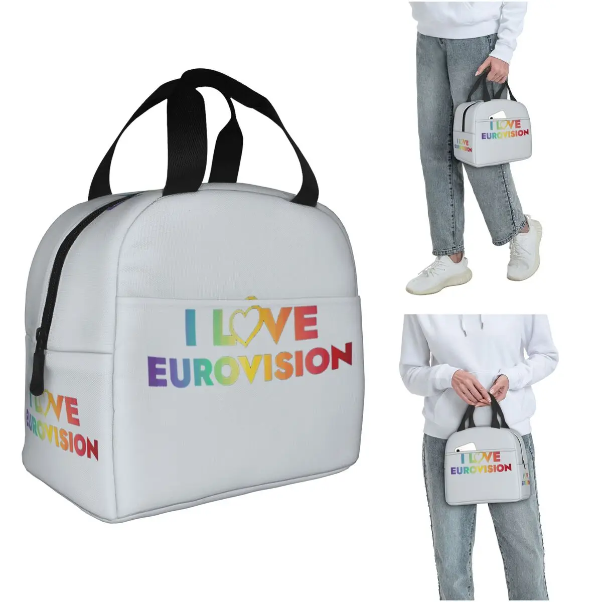 

Термосумка для обедов I Love Eurovision для женщин и детей, герметичная, для еды, термосумка-тоут