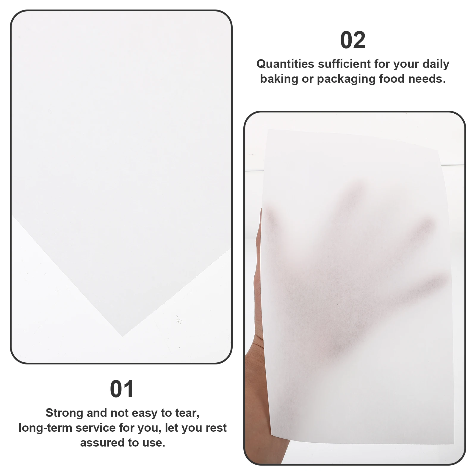 

100 Sheets 15x25cm White Greaseproof Food Wrapping Paper Oil Absorption S wich Fries Baking Goods Cake Cookies