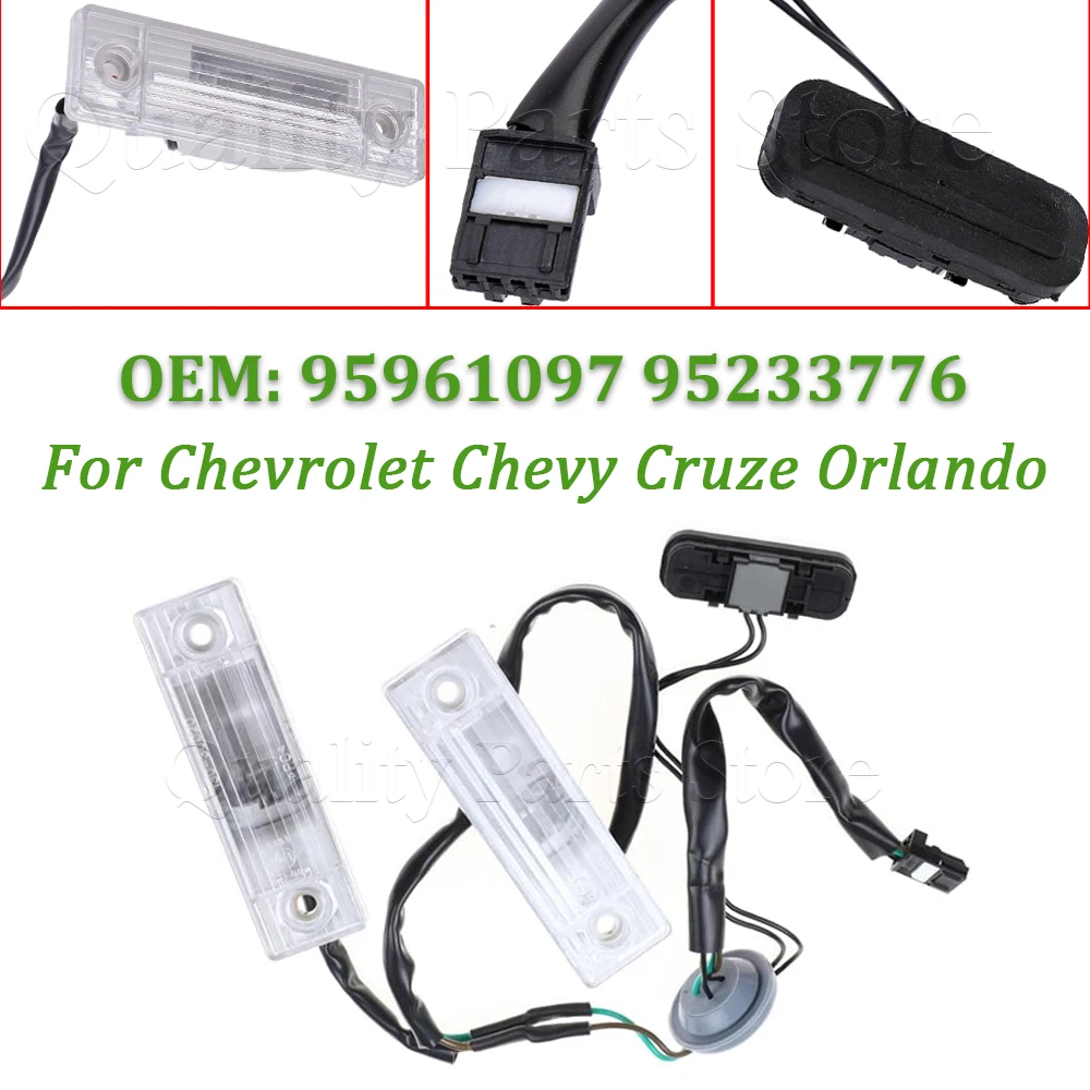 95961097 For Chevrolet Chevy Cruze Orlando Car Rear License Plate Light Lamp with Trunk Release Switch Lock Tailgate Lid Button