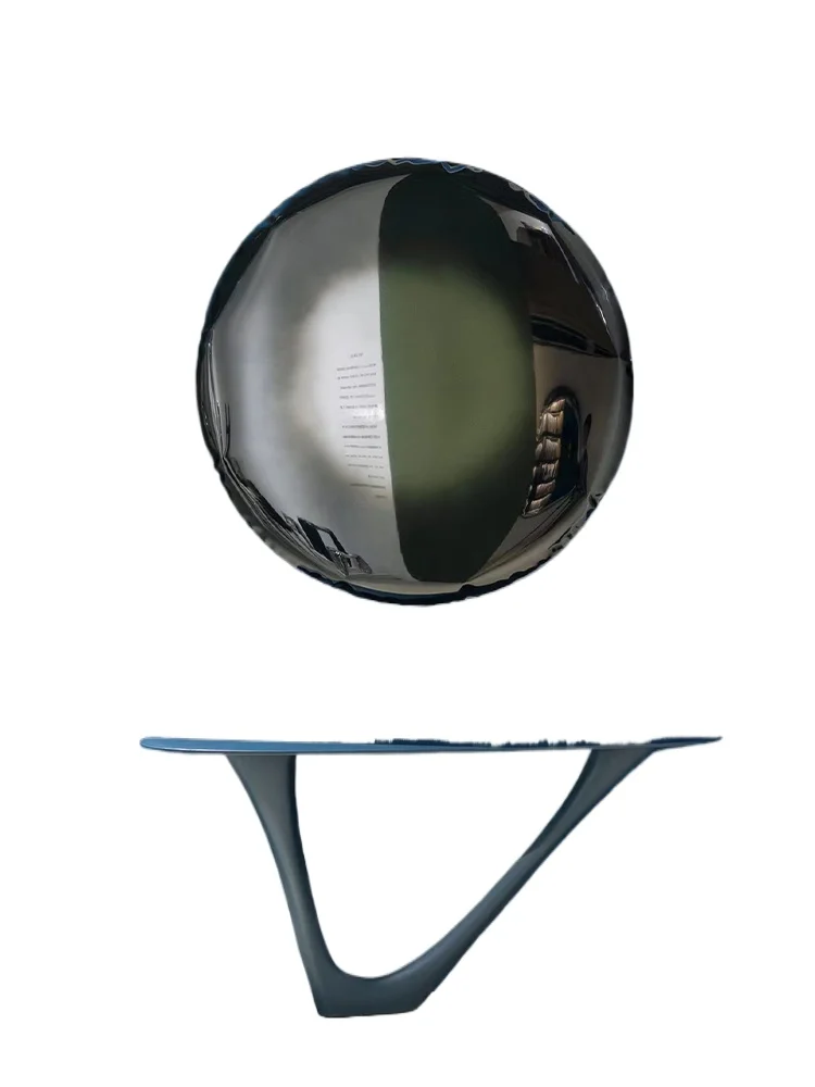 

Stainless steel round vanity mirror dresser wall hanging bathroom mirror hotel model room corridor wall art decoration