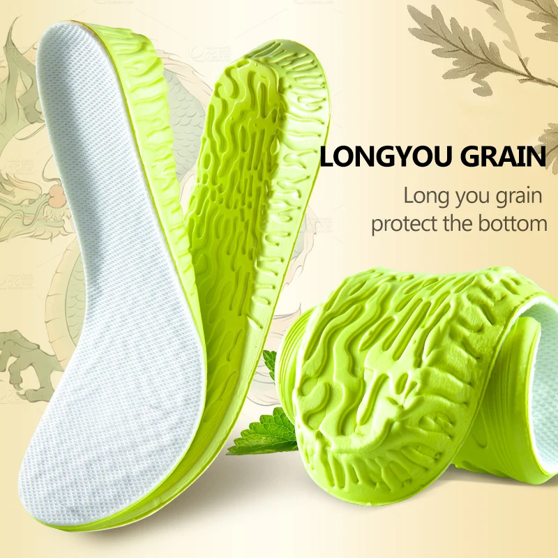 New Invisible Height Increase Insoles for Shoes Men Women Green Sole Orthopedic Anti-Slippery Arch Support Insole for Feet Care