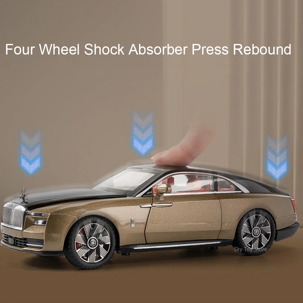 Rolls Royce Spectre Dawn – modèle en alliage moulé sous pression, échelle 1:24, jouets de voiture, son et lumière, portes rétractables, véhicules ouverts, cadeaux de noël pour enfants