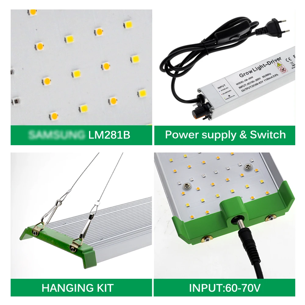 Full Spectrum LED Grow Light Lm281B AC100-265V High Brightness For Indoor Greenhouse Hydroponics Plant Flower Seeding