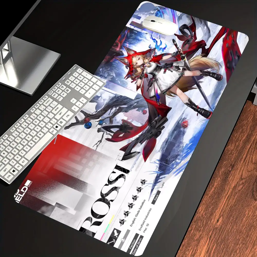 HYBXAXC Arknights Endfield Mouse Pad Anime Girl Rossi Mousepad Large Mouse Mat Gamer Laptop Rug Gaming PC Accessories Desk Mat