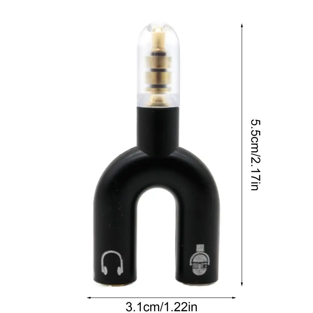3,5 MM Kopfhörer Stecker Audio Kabel Splitter Mikrofon 2 in 1 U Typ Adapter Stecker Für Smartphone MP3 MP4 Player Sharing – Detail 4