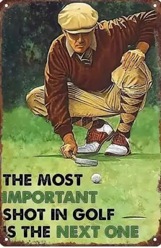 METAL TIN SIGN MAN CAVE GOLF 