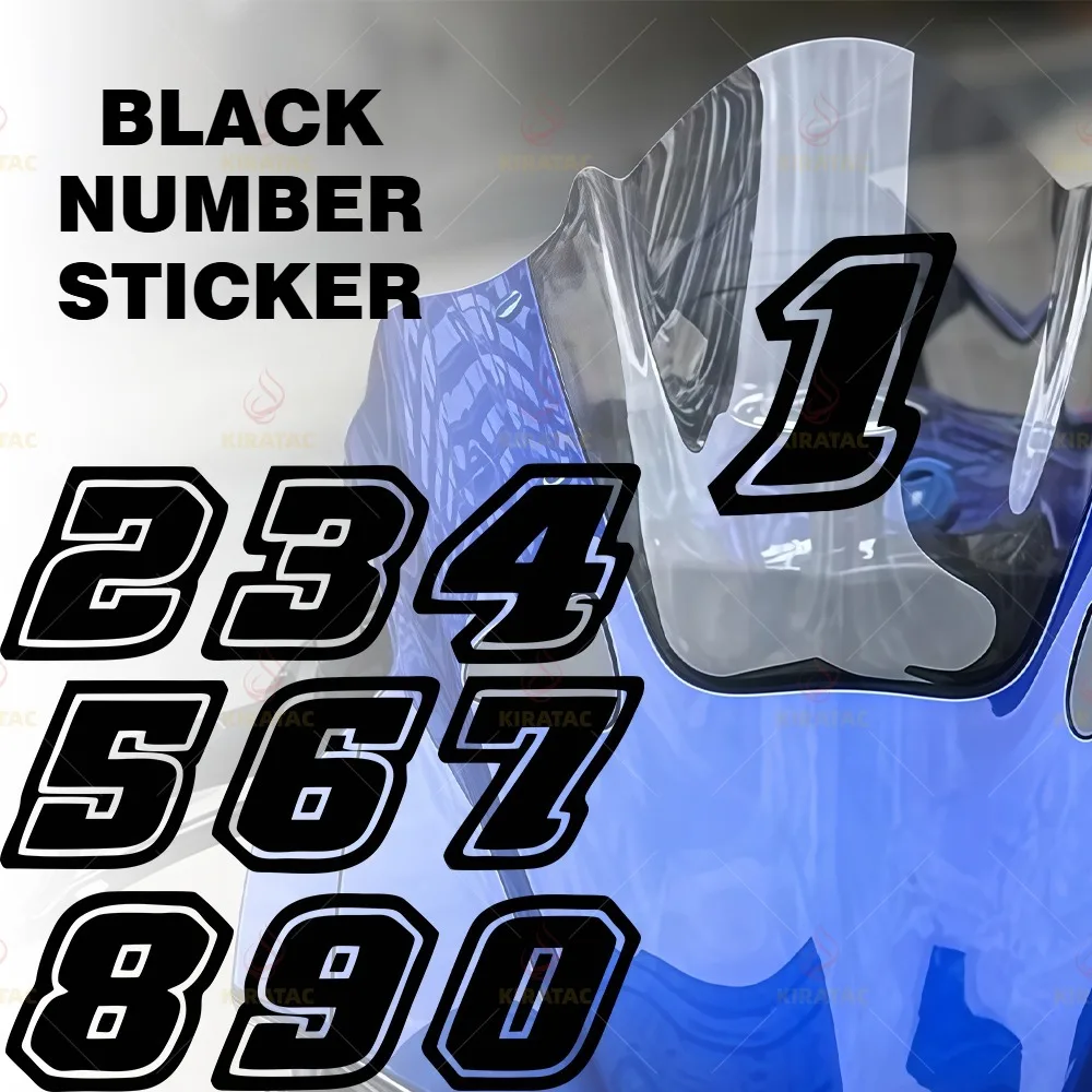 

1pc Creativity Black Motocycle Number 0-9 Sticker Durable for Fender Fuel Tank Fairing Helmet Car Scooter Universal Vinyl Decals