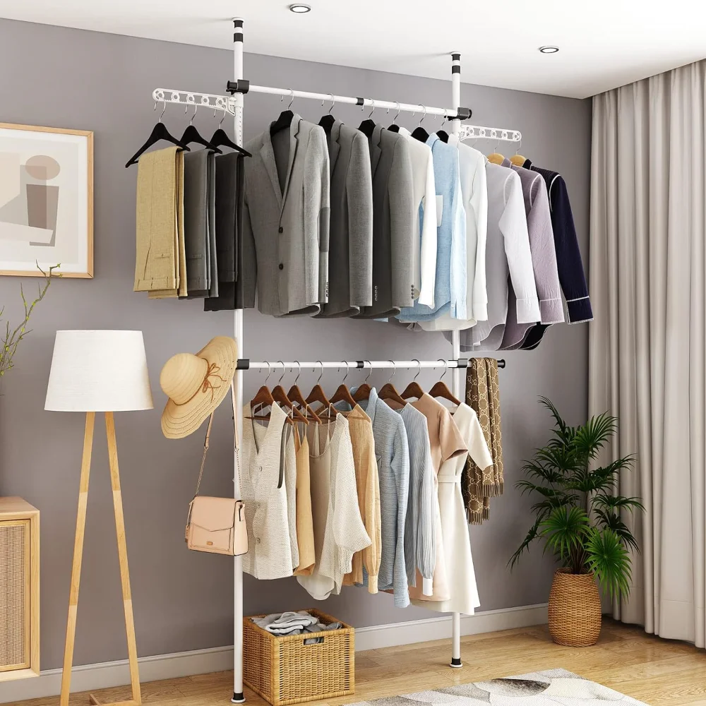 Clothing Racks for Hanging Clothes,Heavy Duty Clothes Rack,Garment Rack,Adjustable Closet Rods for Hanging Clothes