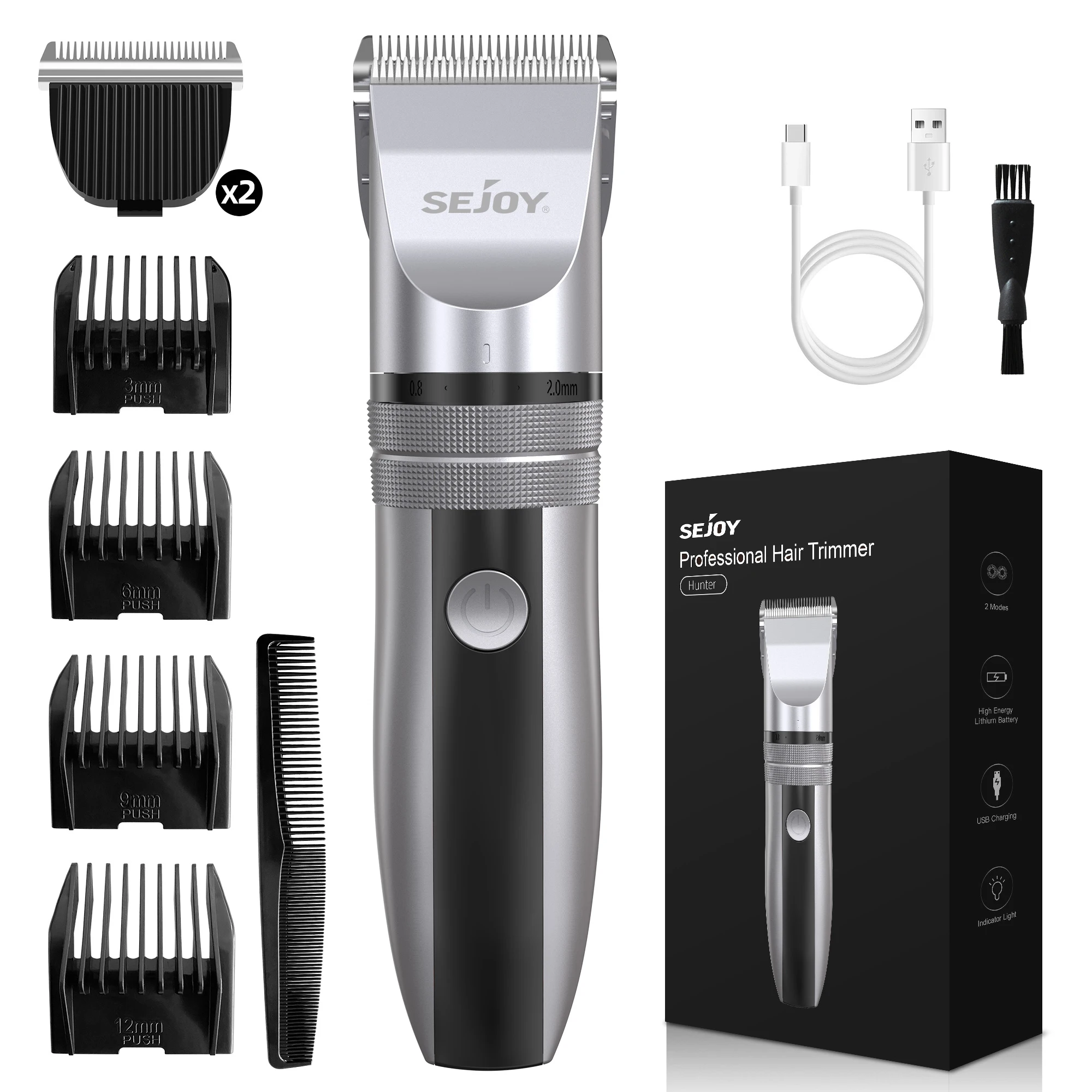 Sejoy-cortadora de pelo eléctrica profesional para hombre, Kit de recortadora de barba, máquina de corte de pelo, Afeitadora eléctrica