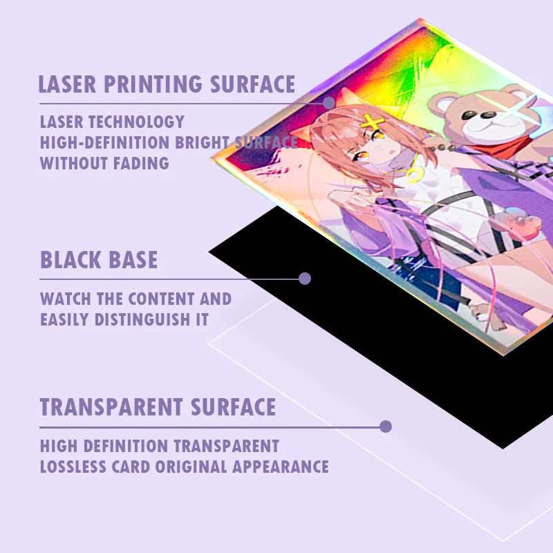 66x91mm 500PCS laser Anime Card Sleeves Trading Card Sleeves  Card Protector for YGO Game Cards