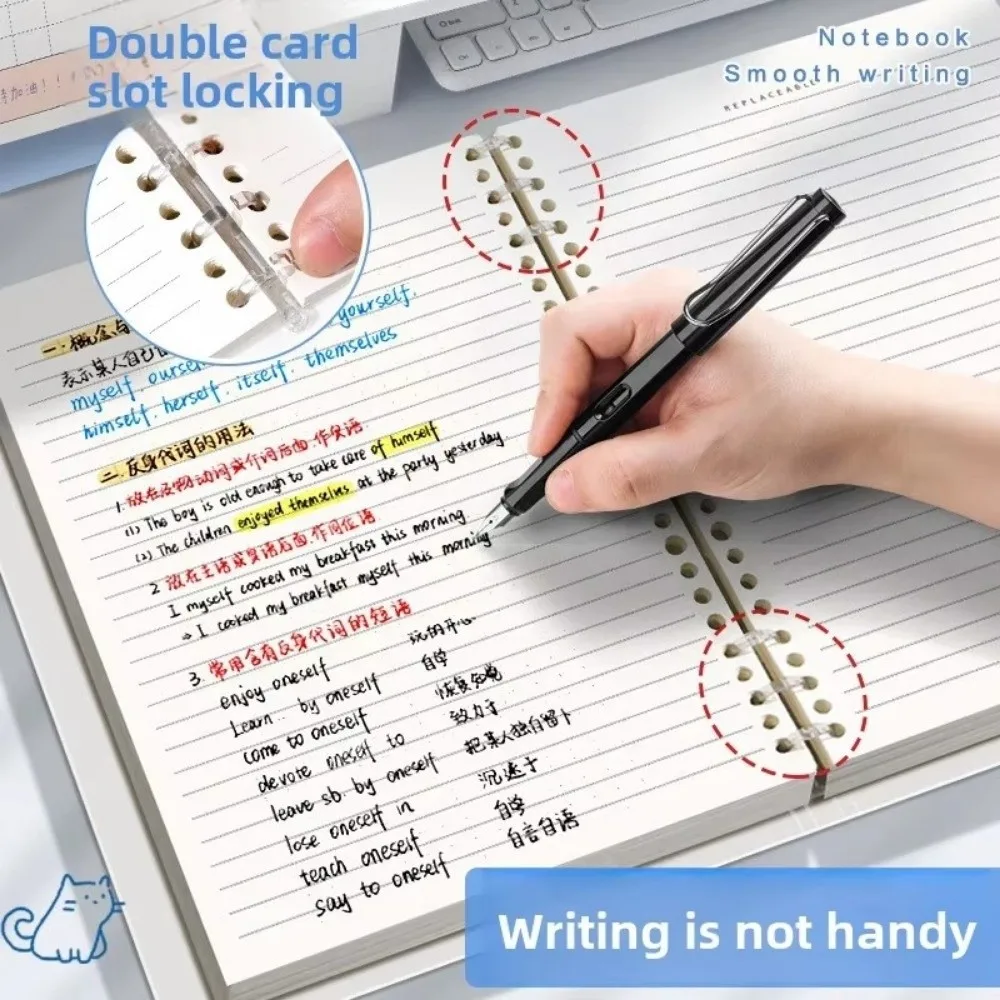 A5/B5 Loose-leaf Notebook Detachable Horizontal Line Binder Notebook 60 Sheets/120 Pages Puppy Note Book